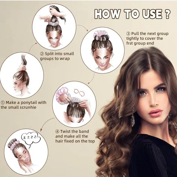 Ulta | Hair Curling Overnight Satin Scrunchie in Green - Picture 3 of 7